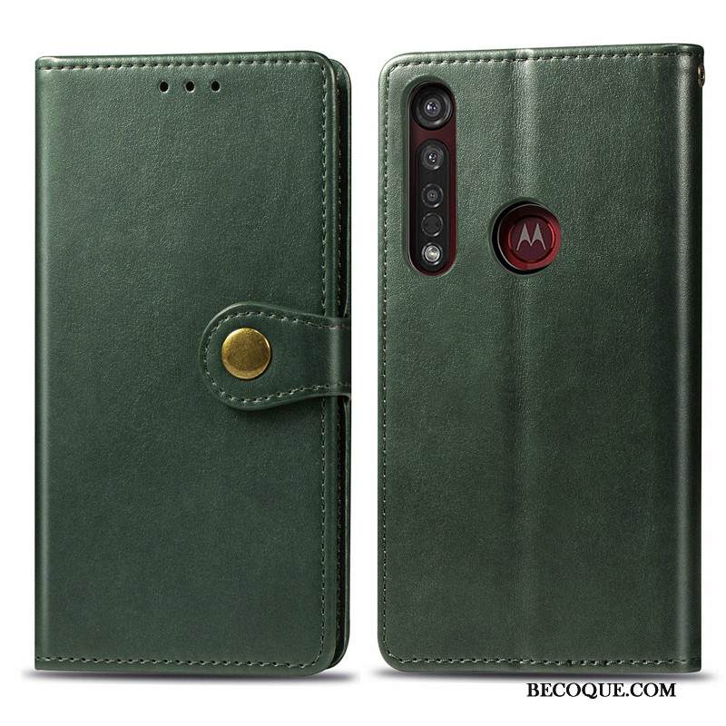 Kuori Moto G8 Plus Nahka Yksinkertainen Punainen, Kotelo Moto G8 Plus Kuoret Liiketoiminta Ripustettavat Koristeet