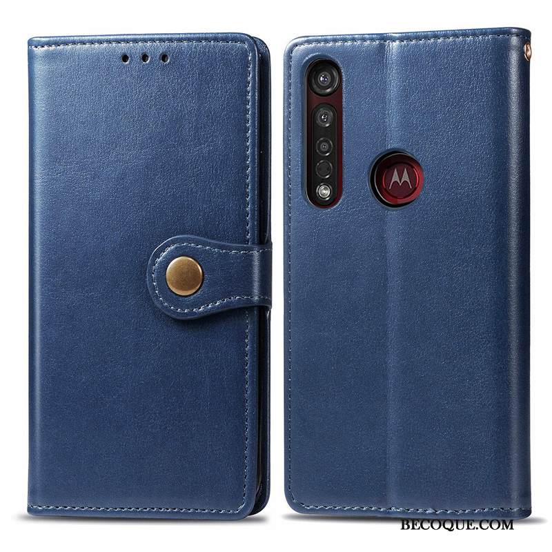 Kuori Moto G8 Plus Nahka Yksinkertainen Punainen, Kotelo Moto G8 Plus Kuoret Liiketoiminta Ripustettavat Koristeet