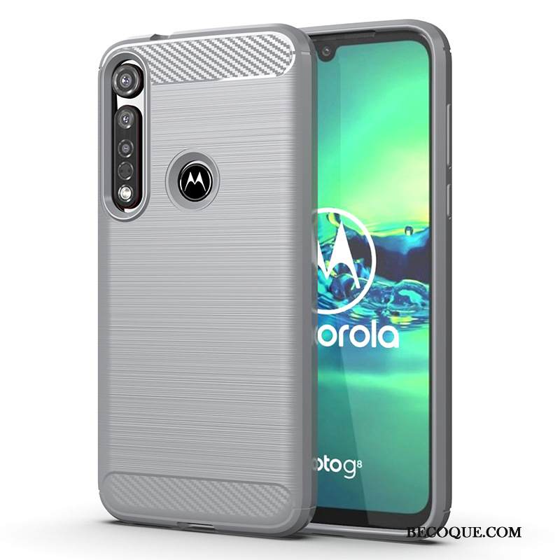 Kuori Moto G8 Plus Pehmeä Neste Puhelimen Kuoret Yksinkertainen, Kotelo Moto G8 Plus Suojaus Harmaa Johdin