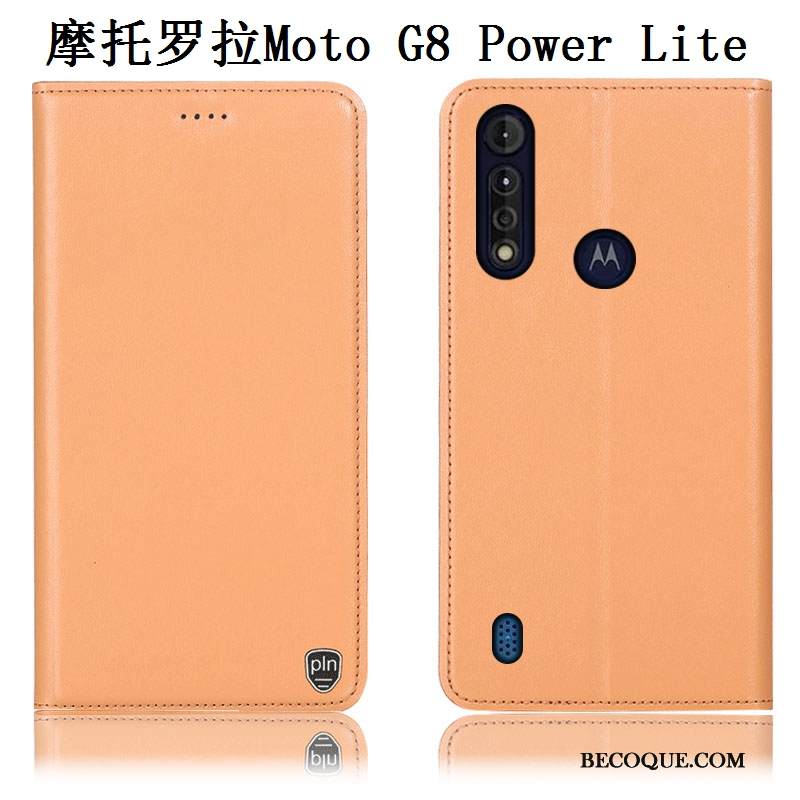 Kuori Moto G8 Power Lite Kuoret Kukkakuvio Puhelimen Kuoret, Kotelo Moto G8 Power Lite Nahka Keltainen Murtumaton