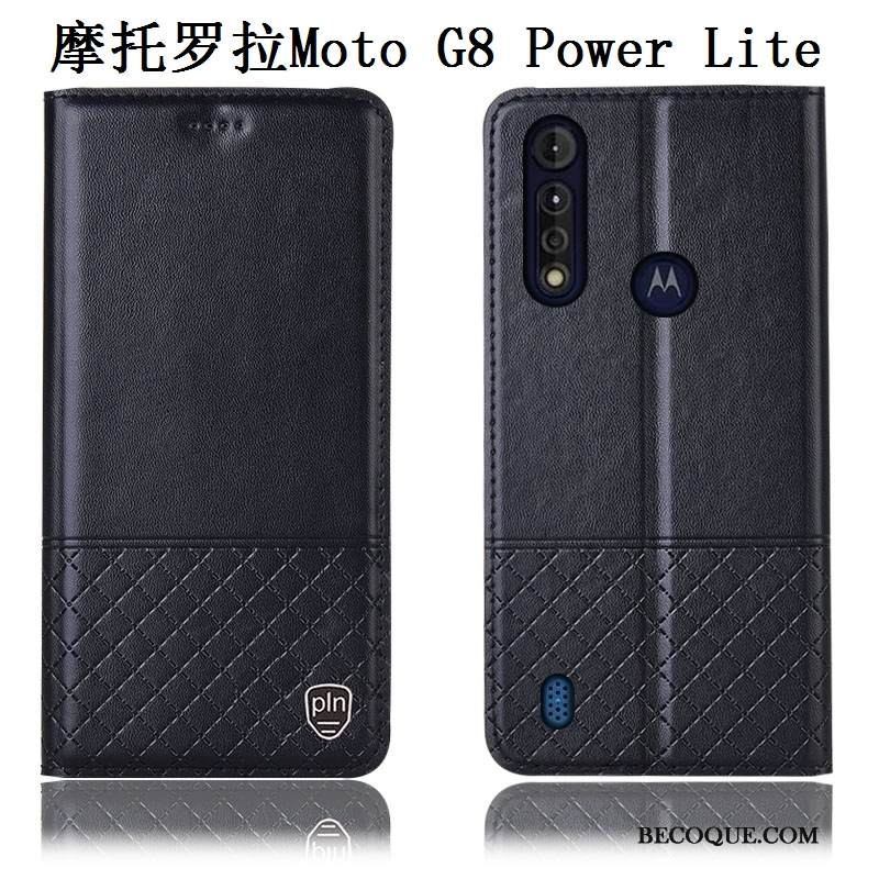 Kuori Moto G8 Power Lite Laukut Sininen Puhelimen Kuoret, Kotelo Moto G8 Power Lite Suojaus Murtumaton