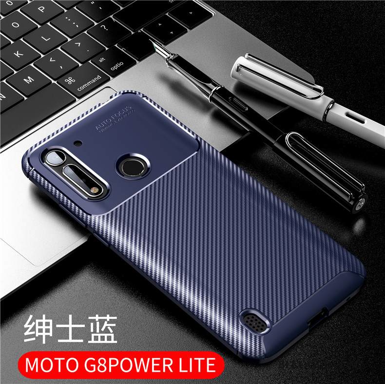 Kuori Moto G8 Power Lite Silikoni Pesty Suede Sininen, Kotelo Moto G8 Power Lite Laukut Puhelimen Kuoret Murtumaton