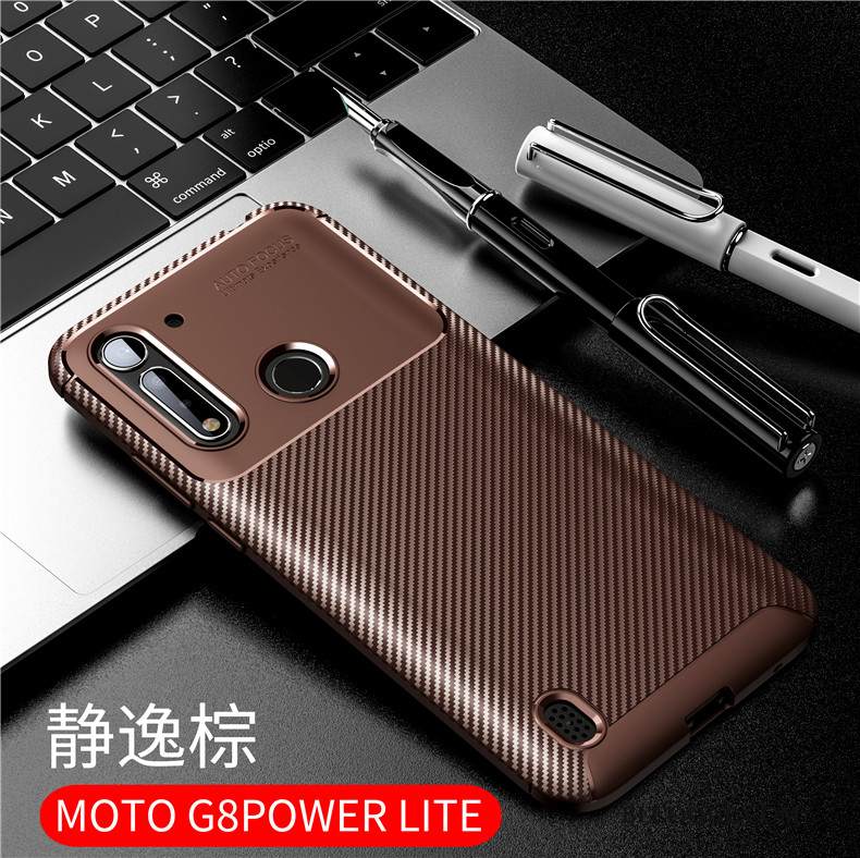 Kuori Moto G8 Power Lite Silikoni Pesty Suede Sininen, Kotelo Moto G8 Power Lite Laukut Puhelimen Kuoret Murtumaton
