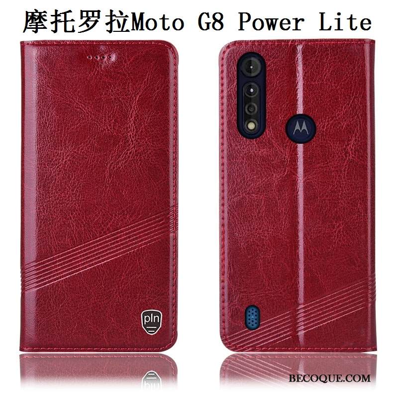 Kuori Moto G8 Power Lite Suojaus Musta Murtumaton, Kotelo Moto G8 Power Lite Nahka Puhelimen Kuoret Kukkakuvio