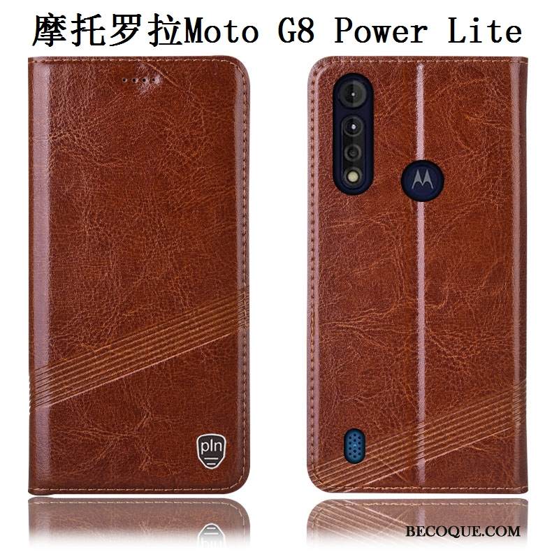 Kuori Moto G8 Power Lite Suojaus Musta Murtumaton, Kotelo Moto G8 Power Lite Nahka Puhelimen Kuoret Kukkakuvio