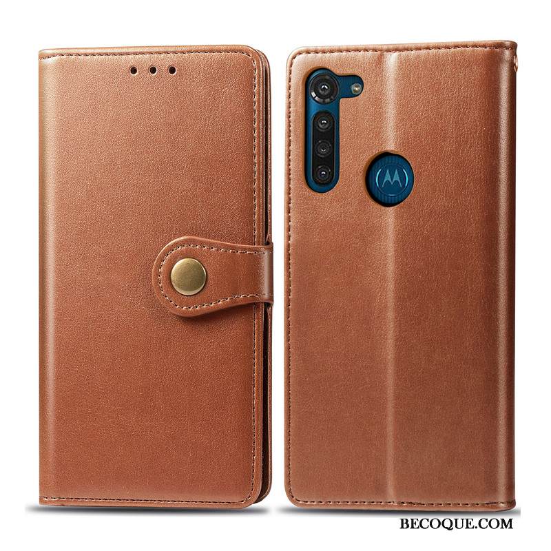 Kuori Moto G8 Power Nahka Ripustettavat Koristeet Liiketoiminta, Kotelo Moto G8 Power Suojaus Puhelimen Kuoret Punainen