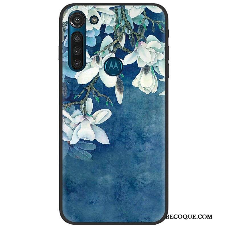 Kuori Moto G8 Power Pehmeä Neste Pu Musta, Kotelo Moto G8 Power Maalaus Trendi Pesty Suede