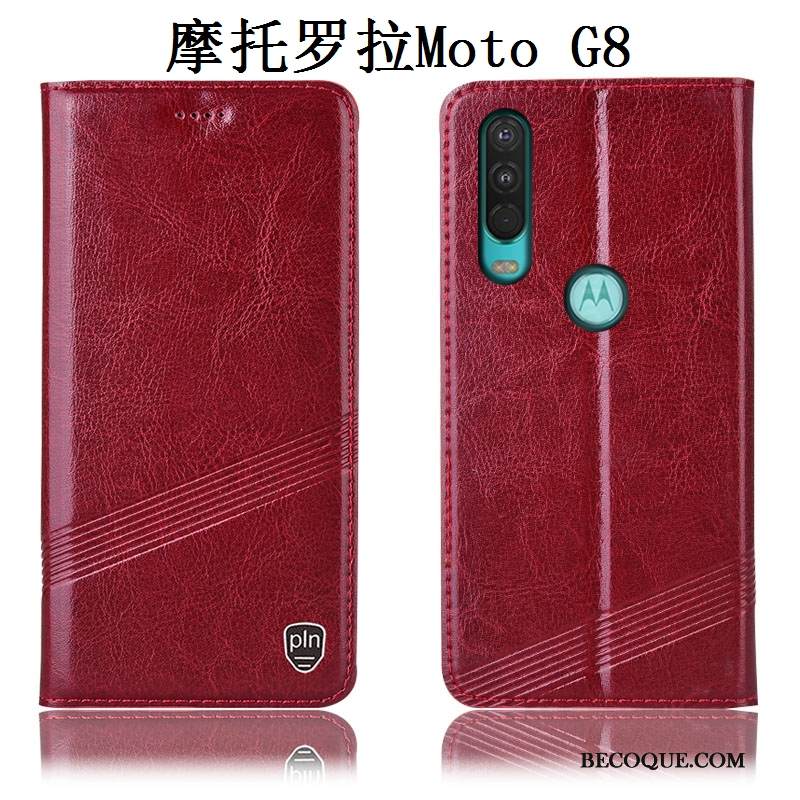 Kuori Moto G8 Suojaus Murtumaton Puhelimen Kuoret, Kotelo Moto G8 Laukut Punainen