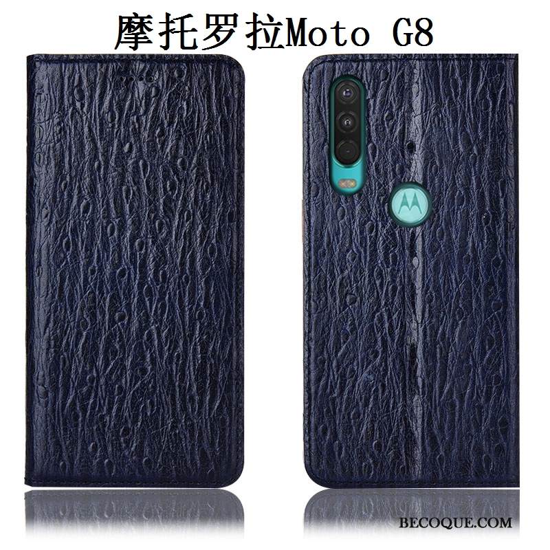 Kuori Moto G8 Suojaus Tummansininen Murtumaton, Kotelo Moto G8 Laukut Puhelimen Kuoret Lintu