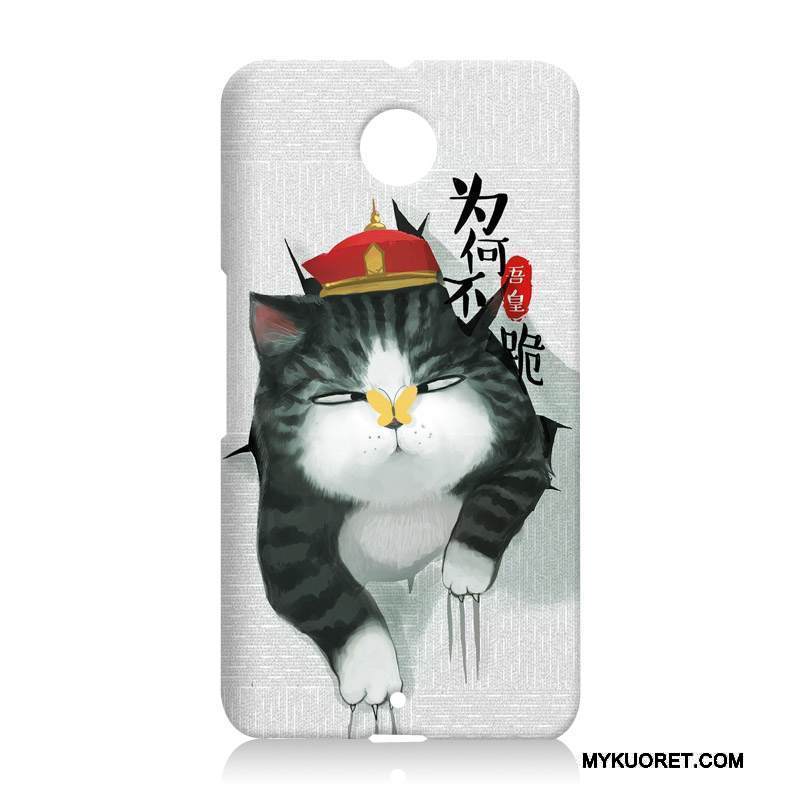 Kuori Moto Nexus 6 Sarjakuva Kova Puhelimen Kuoret, Kotelo Moto Nexus 6 Suojaus Murtumaton Valkoinen