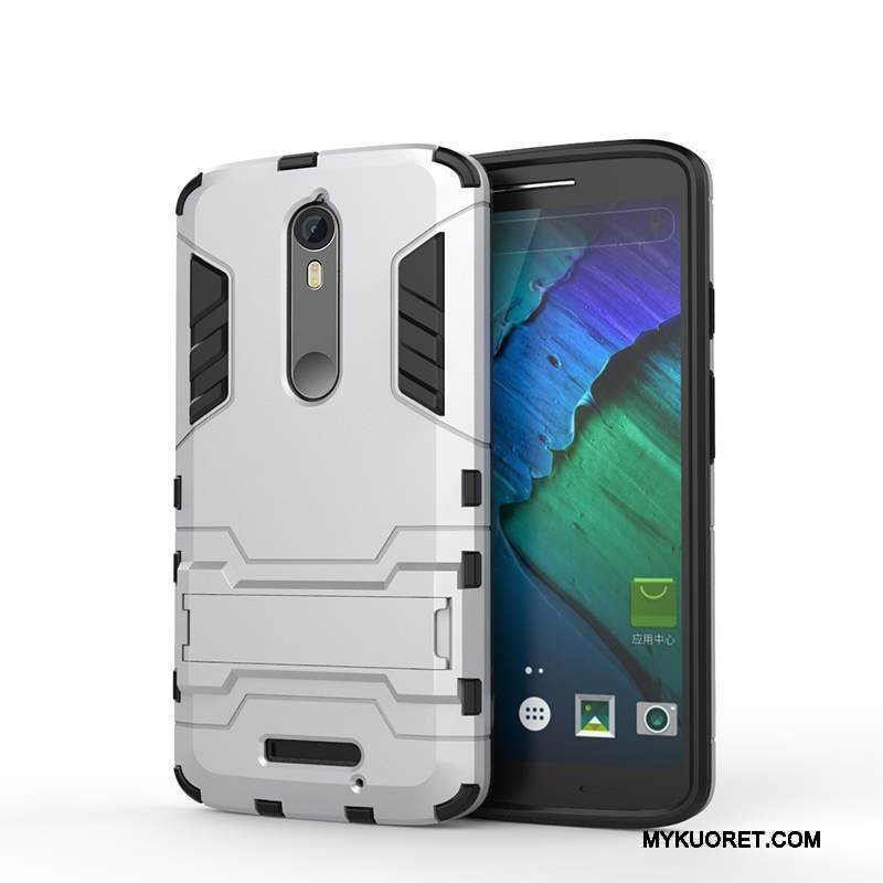 Kuori Moto X Force Tuki Harmaa Murtumaton, Kotelo Moto X Force Suojaus Puhelimen Kuoret