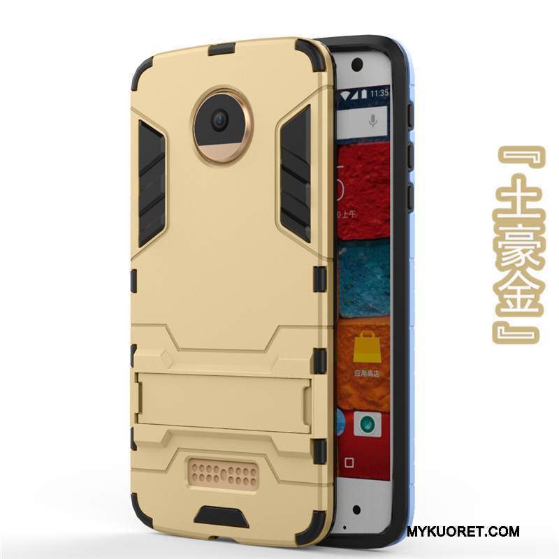 Kuori Moto X4 Tuki Puhelimen Kuoret Murtumaton, Kotelo Moto X4 Suojaus Harmaa