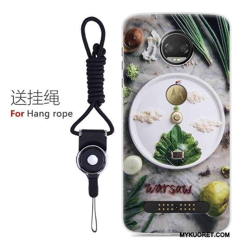 Kuori Moto Z 2018 Laukut Puhelimen Kuoret Murtumaton, Kotelo Moto Z 2018 Sarjakuva Keltainen