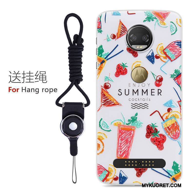 Kuori Moto Z 2018 Laukut Puhelimen Kuoret Murtumaton, Kotelo Moto Z 2018 Sarjakuva Keltainen