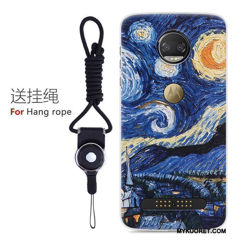 Kuori Moto Z 2018 Laukut Puhelimen Kuoret Murtumaton, Kotelo Moto Z 2018 Sarjakuva Keltainen