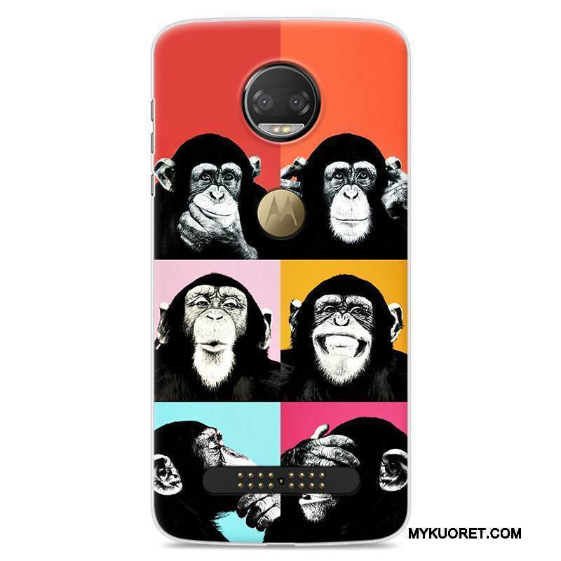 Kuori Moto Z 2018 Maalaus Murtumaton Trendi, Kotelo Moto Z 2018 Pehmeä Neste Rakastunut Keltainen