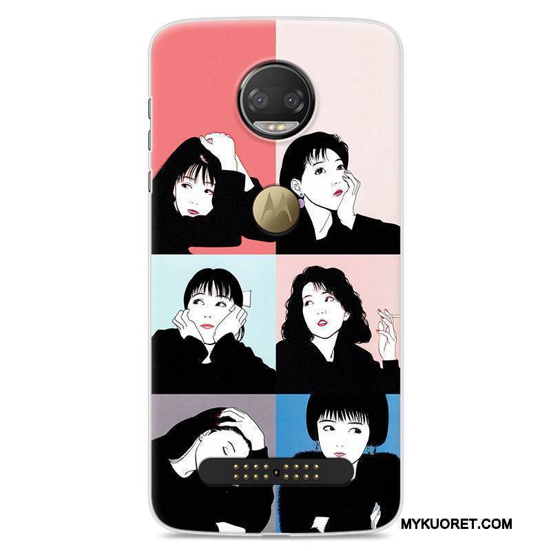 Kuori Moto Z 2018 Maalaus Murtumaton Trendi, Kotelo Moto Z 2018 Pehmeä Neste Rakastunut Keltainen