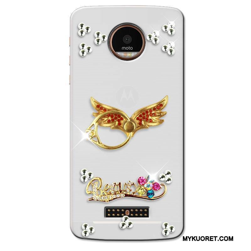 Kuori Moto Z Monivärinen Läpinäkyvä Puhelimen Kuoret, Kotelo Moto Z Strassi Murtumaton