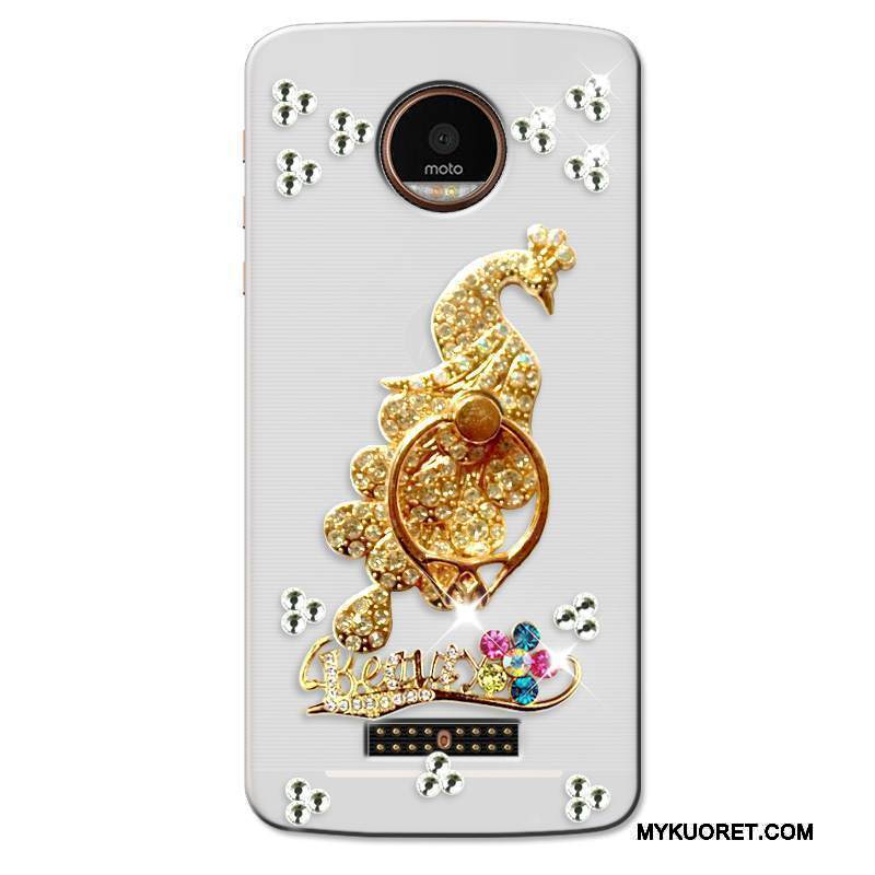 Kuori Moto Z Monivärinen Läpinäkyvä Puhelimen Kuoret, Kotelo Moto Z Strassi Murtumaton