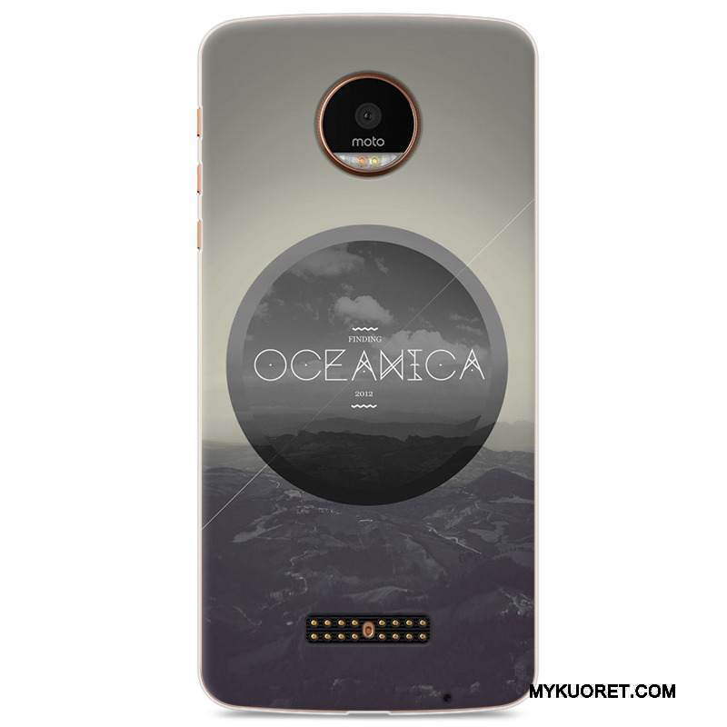 Kuori Moto Z Pehmeä Neste Persoonallisuus Läpinäkyvä, Kotelo Moto Z Maalaus Puhelimen Kuoret Violetti