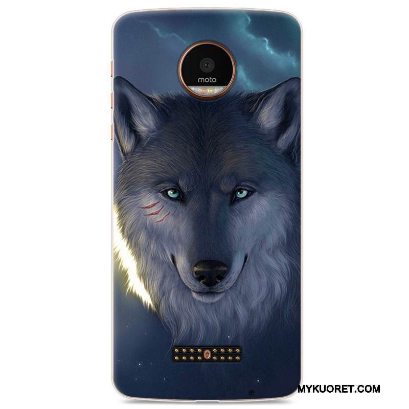 Kuori Moto Z Pehmeä Neste Persoonallisuus Läpinäkyvä, Kotelo Moto Z Maalaus Puhelimen Kuoret Violetti