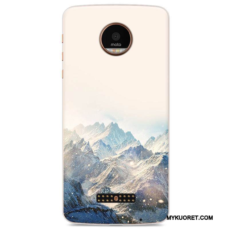 Kuori Moto Z Pehmeä Neste Persoonallisuus Läpinäkyvä, Kotelo Moto Z Maalaus Puhelimen Kuoret Violetti