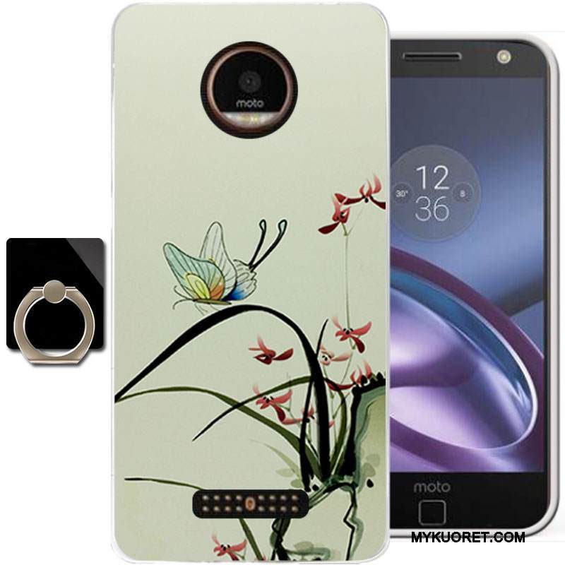 Kuori Moto Z Pehmeä Neste Vihreä Persoonallisuus, Kotelo Moto Z Maalaus Murtumaton Puhelimen Kuoret