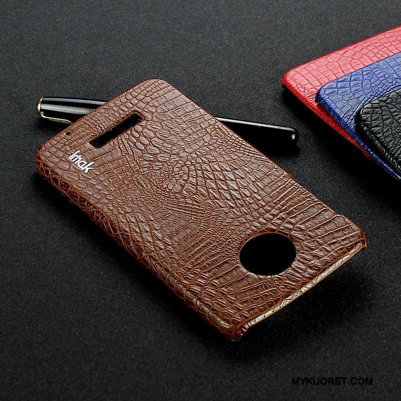 Kuori Moto Z Play Nahka Takakansi Sininen, Kotelo Moto Z Play Suojaus Krokotiili Kukkakuvio
