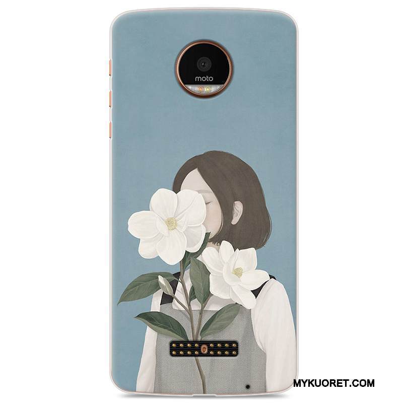 Kuori Moto Z Play Pehmeä Neste Vaaleansininen Puhelimen Kuoret, Kotelo Moto Z Play Suojaus Murtumaton