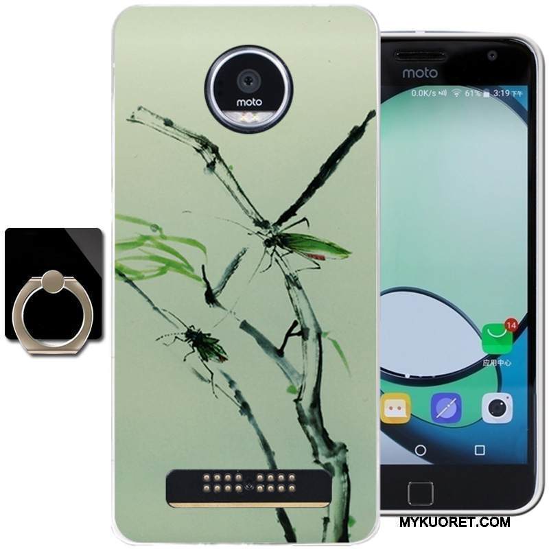 Kuori Moto Z Play Pehmeä Neste Vihreä Tuuli, Kotelo Moto Z Play Silikoni Puhelimen Kuoret Muste