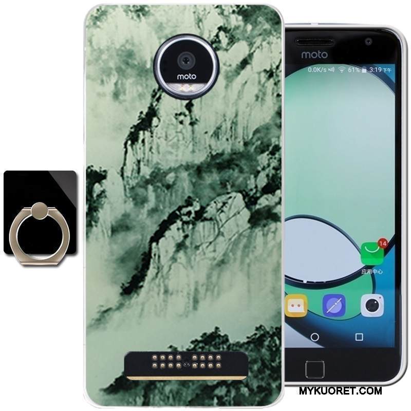 Kuori Moto Z Play Pehmeä Neste Vihreä Tuuli, Kotelo Moto Z Play Silikoni Puhelimen Kuoret Muste