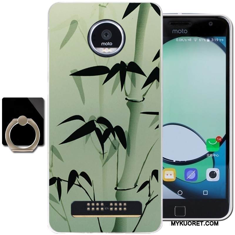 Kuori Moto Z Play Pehmeä Neste Vihreä Tuuli, Kotelo Moto Z Play Silikoni Puhelimen Kuoret Muste