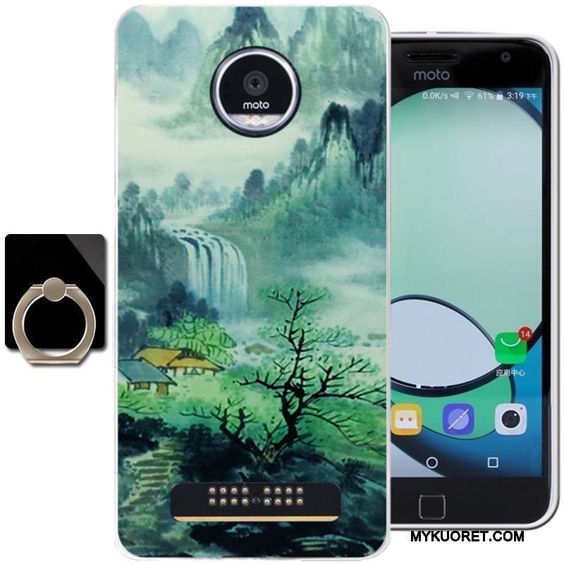 Kuori Moto Z Play Pehmeä Neste Vihreä Tuuli, Kotelo Moto Z Play Silikoni Puhelimen Kuoret Muste
