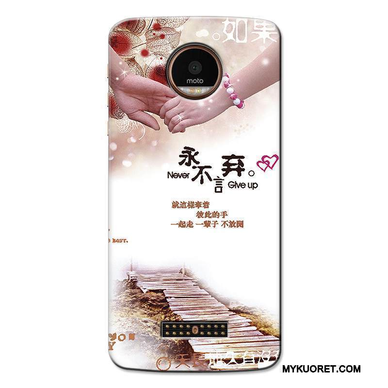 Kuori Moto Z Sarjakuva Läpinäkyvä Valkoinen, Kotelo Moto Z Suojaus