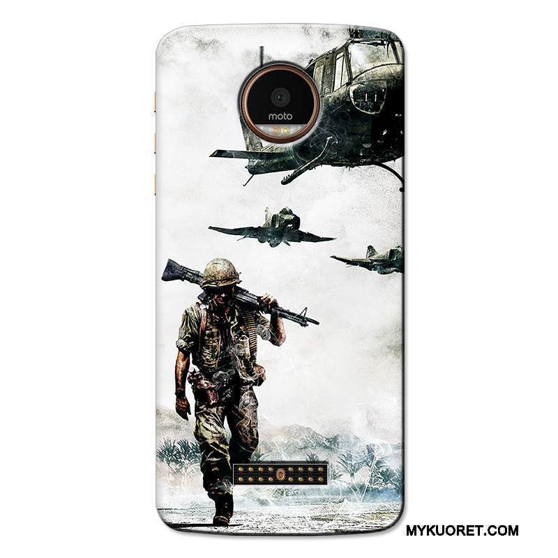 Kuori Moto Z Sarjakuva Läpinäkyvä Valkoinen, Kotelo Moto Z Suojaus