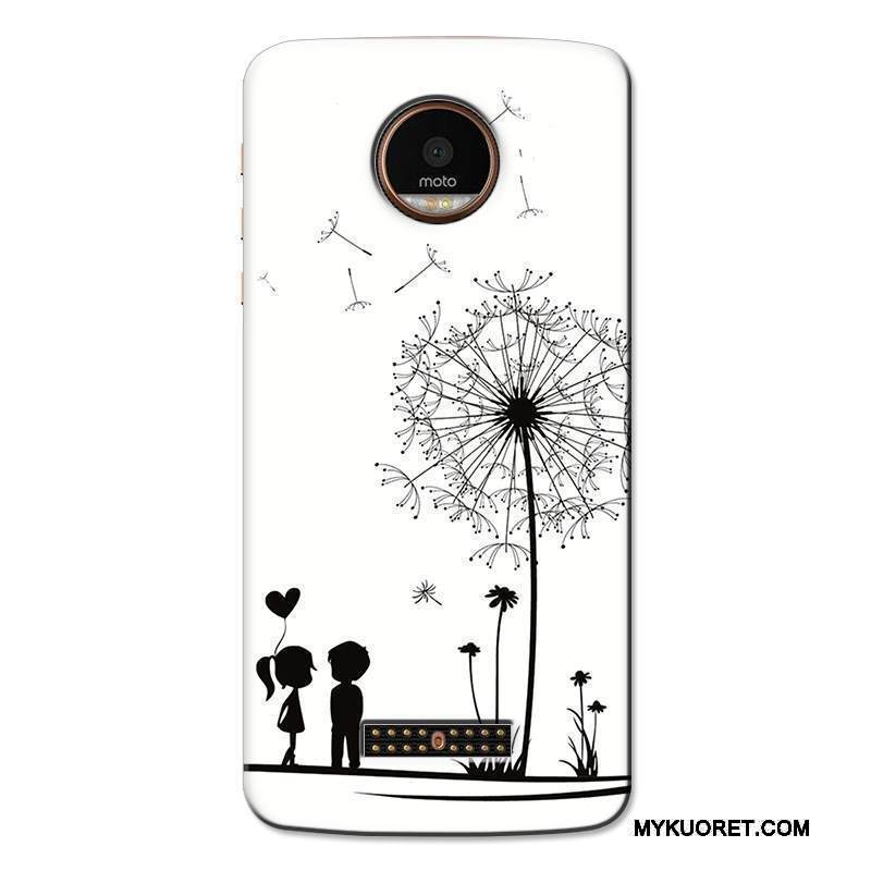 Kuori Moto Z Sarjakuva Läpinäkyvä Valkoinen, Kotelo Moto Z Suojaus