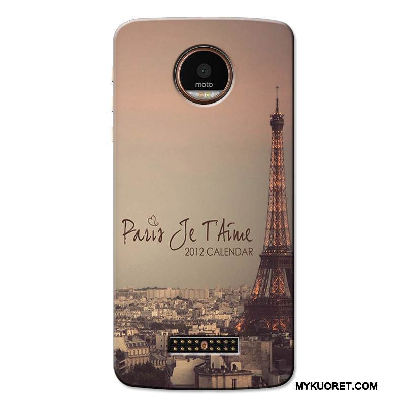 Kuori Moto Z Sarjakuva Läpinäkyvä Valkoinen, Kotelo Moto Z Suojaus