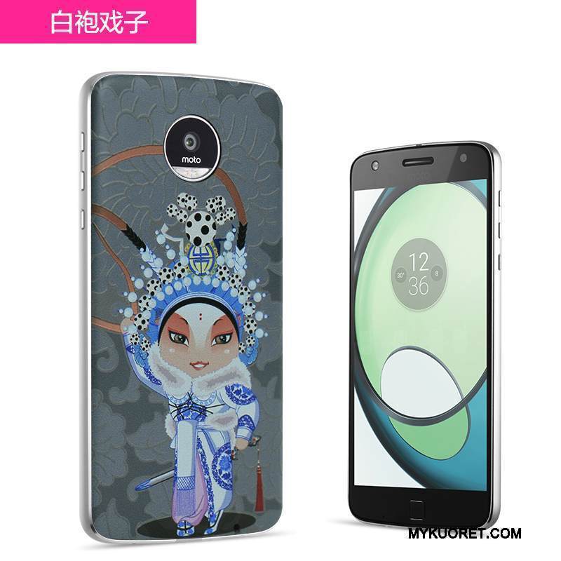 Kuori Moto Z Sininen Valkoinen, Kotelo Moto Z Puhelimen Kuoret Takakansi