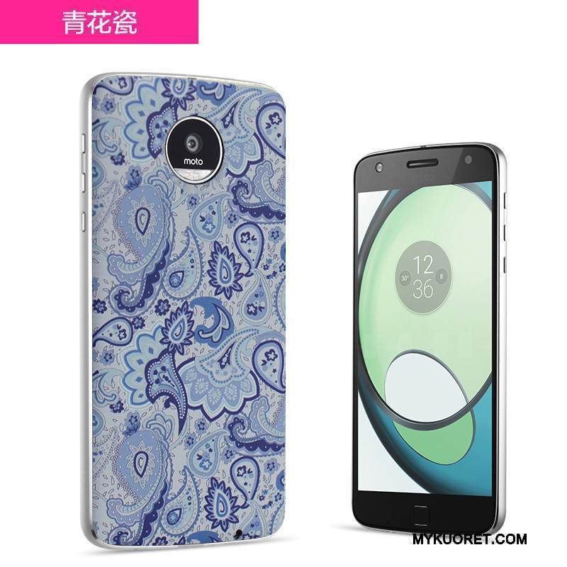 Kuori Moto Z Sininen Valkoinen, Kotelo Moto Z Puhelimen Kuoret Takakansi