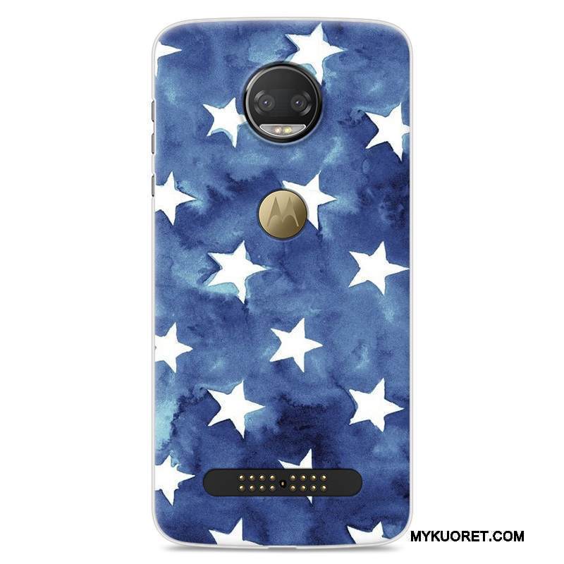 Kuori Moto Z2 Force Edition Maalaus Persoonallisuus Sininen, Kotelo Moto Z2 Force Edition Silikoni Puhelimen Kuoret