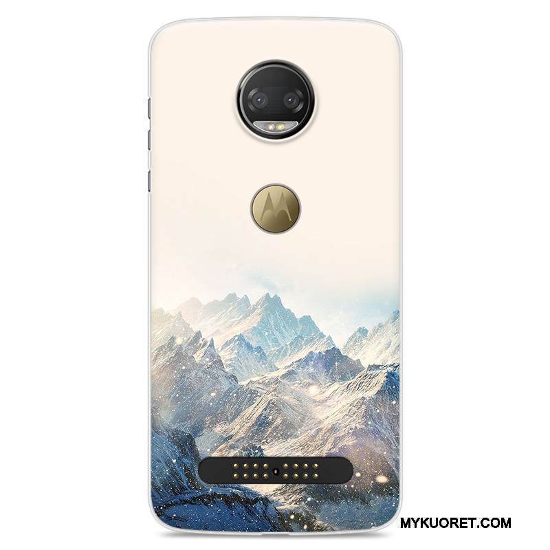 Kuori Moto Z2 Force Edition Maalaus Persoonallisuus Sininen, Kotelo Moto Z2 Force Edition Silikoni Puhelimen Kuoret