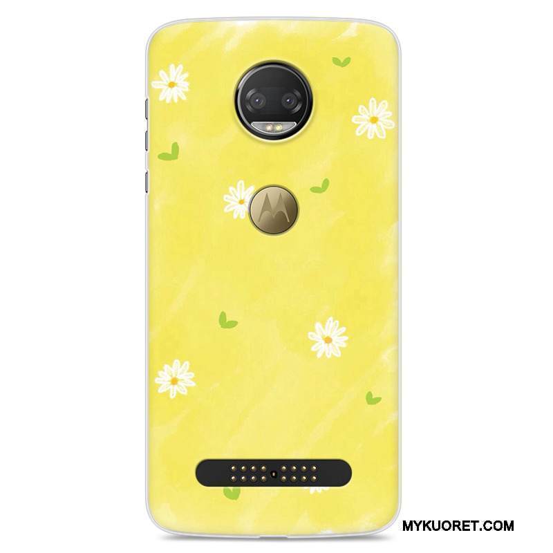 Kuori Moto Z2 Force Edition Suojaus Persoonallisuus Keltainen, Kotelo Moto Z2 Force Edition Pehmeä Neste Murtumaton Puhelimen Kuoret