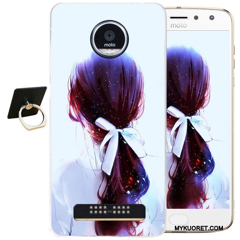 Kuori Moto Z2 Play Kohokuviointi Musta Puhelimen Kuoret, Kotelo Moto Z2 Play Silikoni Yksinkertainen