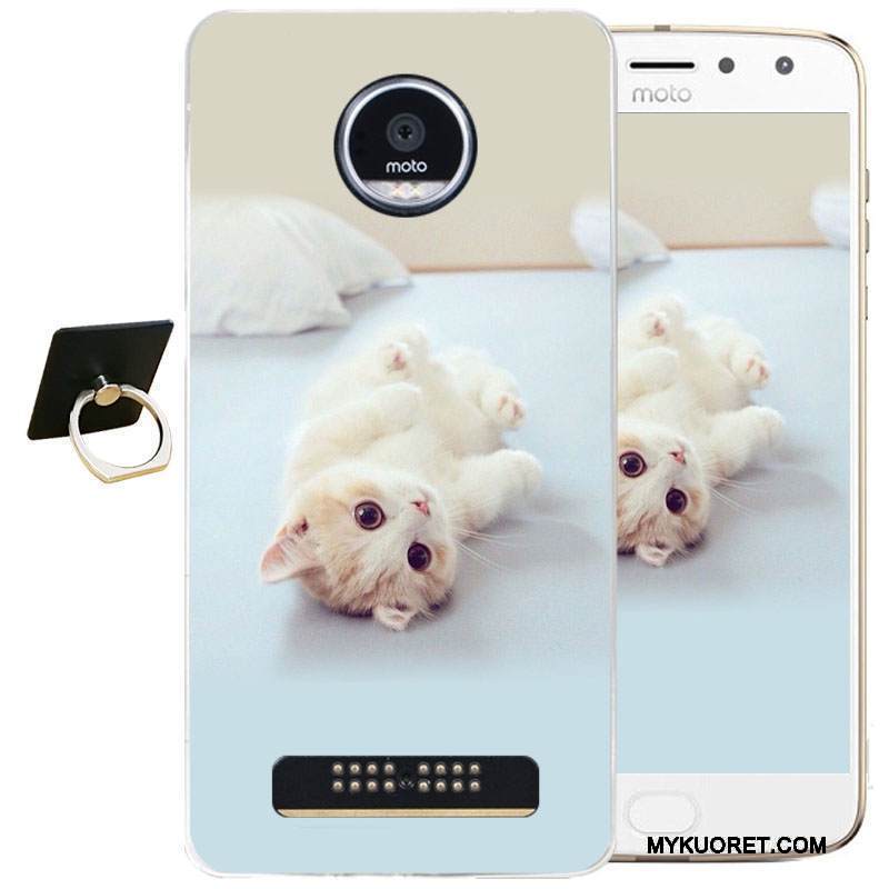 Kuori Moto Z2 Play Kohokuviointi Musta Puhelimen Kuoret, Kotelo Moto Z2 Play Silikoni Yksinkertainen