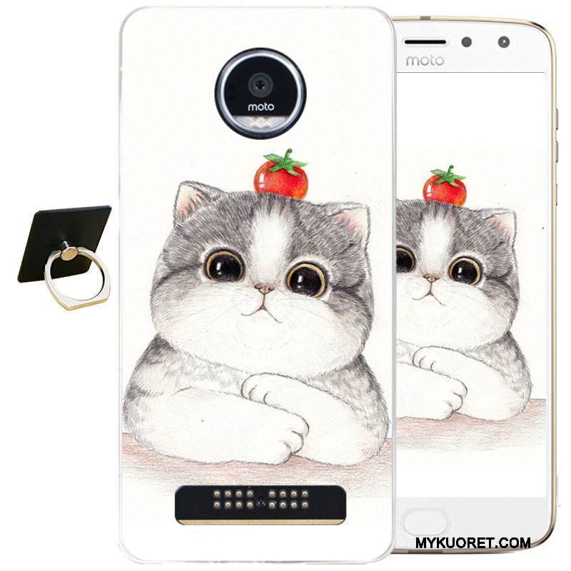 Kuori Moto Z2 Play Kohokuviointi Musta Puhelimen Kuoret, Kotelo Moto Z2 Play Silikoni Yksinkertainen