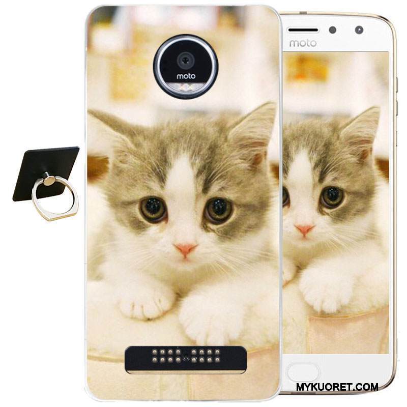 Kuori Moto Z2 Play Kohokuviointi Musta Puhelimen Kuoret, Kotelo Moto Z2 Play Silikoni Yksinkertainen