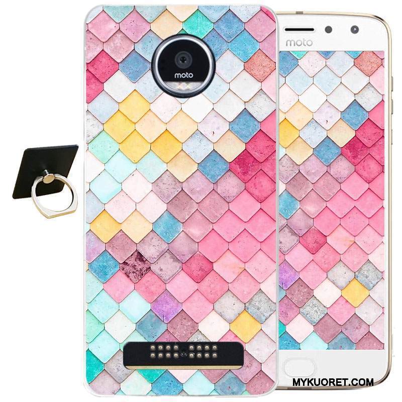 Kuori Moto Z2 Play Kohokuviointi Musta Puhelimen Kuoret, Kotelo Moto Z2 Play Silikoni Yksinkertainen