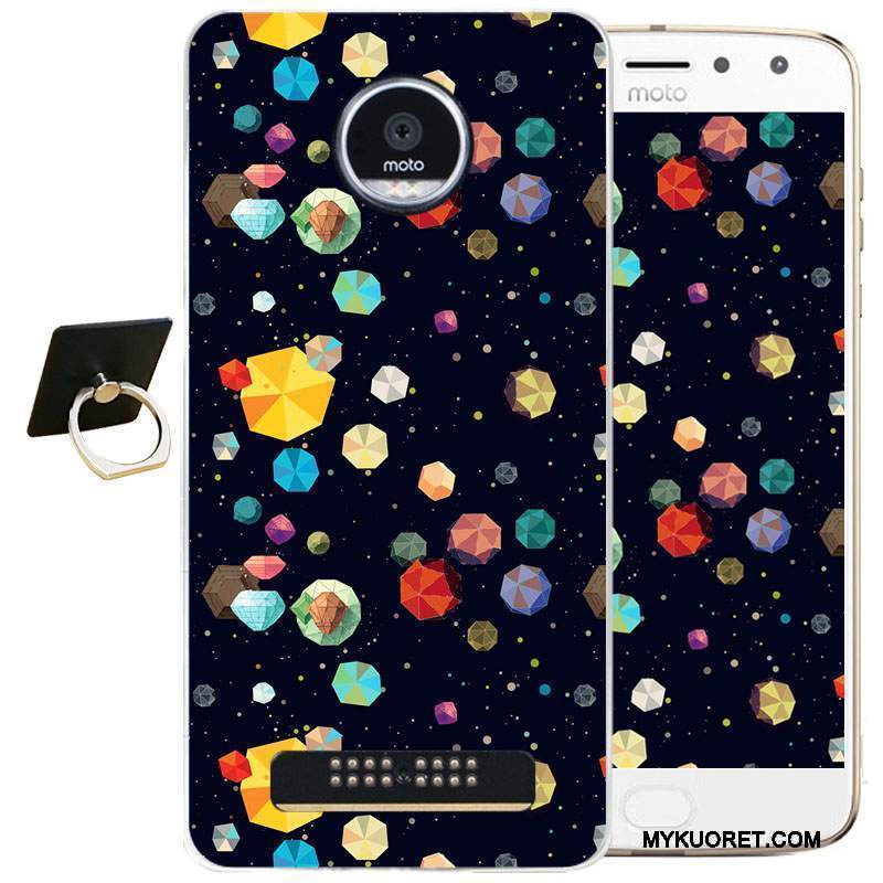 Kuori Moto Z2 Play Kohokuviointi Musta Puhelimen Kuoret, Kotelo Moto Z2 Play Silikoni Yksinkertainen