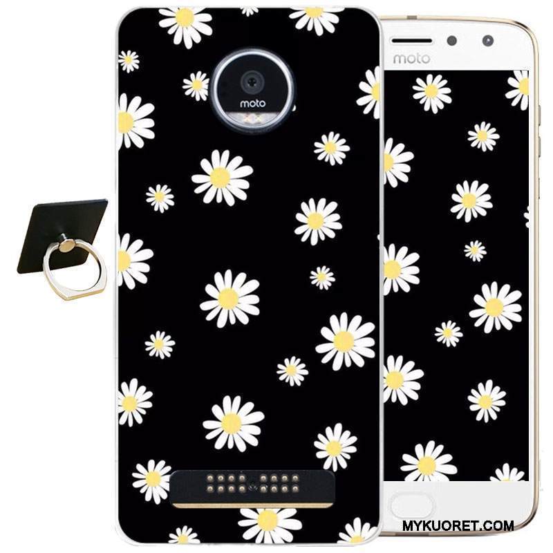 Kuori Moto Z2 Play Kohokuviointi Musta Puhelimen Kuoret, Kotelo Moto Z2 Play Silikoni Yksinkertainen