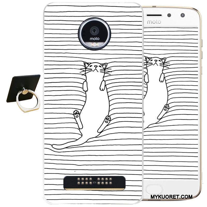 Kuori Moto Z2 Play Kohokuviointi Musta Puhelimen Kuoret, Kotelo Moto Z2 Play Silikoni Yksinkertainen